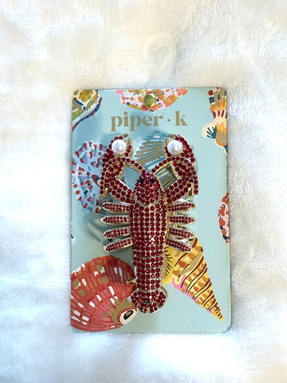 Piper K Red Crystal Lobster Hair Claw Clip